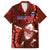 Samoa Rugby Family Matching Long Sleeve Bodycon Dress and Hawaiian Shirt Manu Samoa Ula Fala Dabbing Ball Polynesian Red Version - Wonder Print Shop