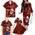 Samoa Rugby Family Matching Off Shoulder Long Sleeve Dress and Hawaiian Shirt Manu Samoa Ula Fala Dabbing Ball Polynesian Red Version - Wonder Print Shop