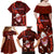 Samoa Rugby Family Matching Off Shoulder Long Sleeve Dress and Hawaiian Shirt Manu Samoa Ula Fala Dabbing Ball Polynesian Red Version - Wonder Print Shop