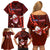 Samoa Rugby Family Matching Off Shoulder Short Dress and Hawaiian Shirt Manu Samoa Ula Fala Dabbing Ball Polynesian Red Version - Wonder Print Shop