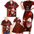 Samoa Rugby Family Matching Short Sleeve Bodycon Dress and Hawaiian Shirt Manu Samoa Ula Fala Dabbing Ball Polynesian Red Version - Wonder Print Shop