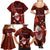 Samoa Rugby Family Matching Summer Maxi Dress and Hawaiian Shirt Manu Samoa Ula Fala Dabbing Ball Polynesian Red Version - Wonder Print Shop