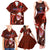 Samoa Rugby Family Matching Tank Maxi Dress and Hawaiian Shirt Manu Samoa Ula Fala Dabbing Ball Polynesian Red Version - Wonder Print Shop