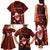 Samoa Rugby Family Matching Tank Maxi Dress and Hawaiian Shirt Manu Samoa Ula Fala Dabbing Ball Polynesian Red Version - Wonder Print Shop