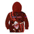 Samoa Rugby Kid Hoodie Manu Samoa Ula Fala Dabbing Ball Polynesian Red Version - Wonder Print Shop