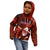 Samoa Rugby Kid Hoodie Manu Samoa Ula Fala Dabbing Ball Polynesian Red Version - Wonder Print Shop