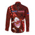 Samoa Rugby Long Sleeve Button Shirt Manu Samoa Ula Fala Dabbing Ball Polynesian Red Version - Wonder Print Shop