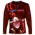 Samoa Rugby Long Sleeve Shirt Manu Samoa Ula Fala Dabbing Ball Polynesian Red Version - Wonder Print Shop