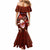 Samoa Rugby Mermaid Dress Manu Samoa Ula Fala Dabbing Ball Polynesian Red Version - Wonder Print Shop