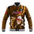 Samoa Rugby Baseball Jacket Manu Samoa Ula Fala Dabbing Ball Polynesian Gold Version - Wonder Print Shop