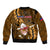 Samoa Rugby Bomber Jacket Manu Samoa Ula Fala Dabbing Ball Polynesian Gold Version - Wonder Print Shop