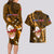 Samoa Rugby Couples Matching Long Sleeve Bodycon Dress and Hawaiian Shirt Manu Samoa Ula Fala Dabbing Ball Polynesian Gold Version - Wonder Print Shop