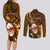 Samoa Rugby Couples Matching Long Sleeve Bodycon Dress and Long Sleeve Button Shirts Manu Samoa Ula Fala Dabbing Ball Polynesian Gold Version - Wonder Print Shop