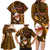 Samoa Rugby Family Matching Long Sleeve Bodycon Dress and Hawaiian Shirt Manu Samoa Ula Fala Dabbing Ball Polynesian Gold Version - Wonder Print Shop