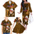 Samoa Rugby Family Matching Off Shoulder Long Sleeve Dress and Hawaiian Shirt Manu Samoa Ula Fala Dabbing Ball Polynesian Gold Version - Wonder Print Shop