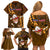 Samoa Rugby Family Matching Off Shoulder Short Dress and Hawaiian Shirt Manu Samoa Ula Fala Dabbing Ball Polynesian Gold Version - Wonder Print Shop