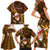 Samoa Rugby Family Matching Short Sleeve Bodycon Dress and Hawaiian Shirt Manu Samoa Ula Fala Dabbing Ball Polynesian Gold Version - Wonder Print Shop