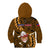 Samoa Rugby Kid Hoodie Manu Samoa Ula Fala Dabbing Ball Polynesian Gold Version - Wonder Print Shop