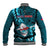 Samoa Rugby Baseball Jacket Manu Samoa Ula Fala Dabbing Ball Polynesian Turquoise Version - Wonder Print Shop