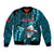 Samoa Rugby Bomber Jacket Manu Samoa Ula Fala Dabbing Ball Polynesian Turquoise Version - Wonder Print Shop