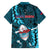 Samoa Rugby Family Matching Long Sleeve Bodycon Dress and Hawaiian Shirt Manu Samoa Ula Fala Dabbing Ball Polynesian Turquoise Version - Wonder Print Shop