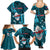 Samoa Rugby Family Matching Summer Maxi Dress and Hawaiian Shirt Manu Samoa Ula Fala Dabbing Ball Polynesian Turquoise Version - Wonder Print Shop