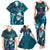 Samoa Rugby Family Matching Tank Maxi Dress and Hawaiian Shirt Manu Samoa Ula Fala Dabbing Ball Polynesian Turquoise Version - Wonder Print Shop