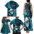 Samoa Rugby Family Matching Tank Maxi Dress and Hawaiian Shirt Manu Samoa Ula Fala Dabbing Ball Polynesian Turquoise Version - Wonder Print Shop