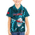 Samoa Rugby Kid Hawaiian Shirt Manu Samoa Ula Fala Dabbing Ball Polynesian Turquoise Version - Wonder Print Shop