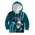 Samoa Rugby Kid Hoodie Manu Samoa Ula Fala Dabbing Ball Polynesian Turquoise Version - Wonder Print Shop