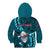 Samoa Rugby Kid Hoodie Manu Samoa Ula Fala Dabbing Ball Polynesian Turquoise Version - Wonder Print Shop