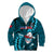 Samoa Rugby Kid Hoodie Manu Samoa Ula Fala Dabbing Ball Polynesian Turquoise Version - Wonder Print Shop