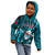 Samoa Rugby Kid Hoodie Manu Samoa Ula Fala Dabbing Ball Polynesian Turquoise Version - Wonder Print Shop