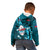 Samoa Rugby Kid Hoodie Manu Samoa Ula Fala Dabbing Ball Polynesian Turquoise Version - Wonder Print Shop