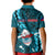 Samoa Rugby Kid Polo Shirt Manu Samoa Ula Fala Dabbing Ball Polynesian Turquoise Version - Wonder Print Shop