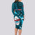 Samoa Rugby Long Sleeve Bodycon Dress Manu Samoa Ula Fala Dabbing Ball Polynesian Turquoise Version - Wonder Print Shop