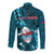 Samoa Rugby Long Sleeve Button Shirt Manu Samoa Ula Fala Dabbing Ball Polynesian Turquoise Version - Wonder Print Shop