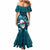 Samoa Rugby Mermaid Dress Manu Samoa Ula Fala Dabbing Ball Polynesian Turquoise Version - Wonder Print Shop