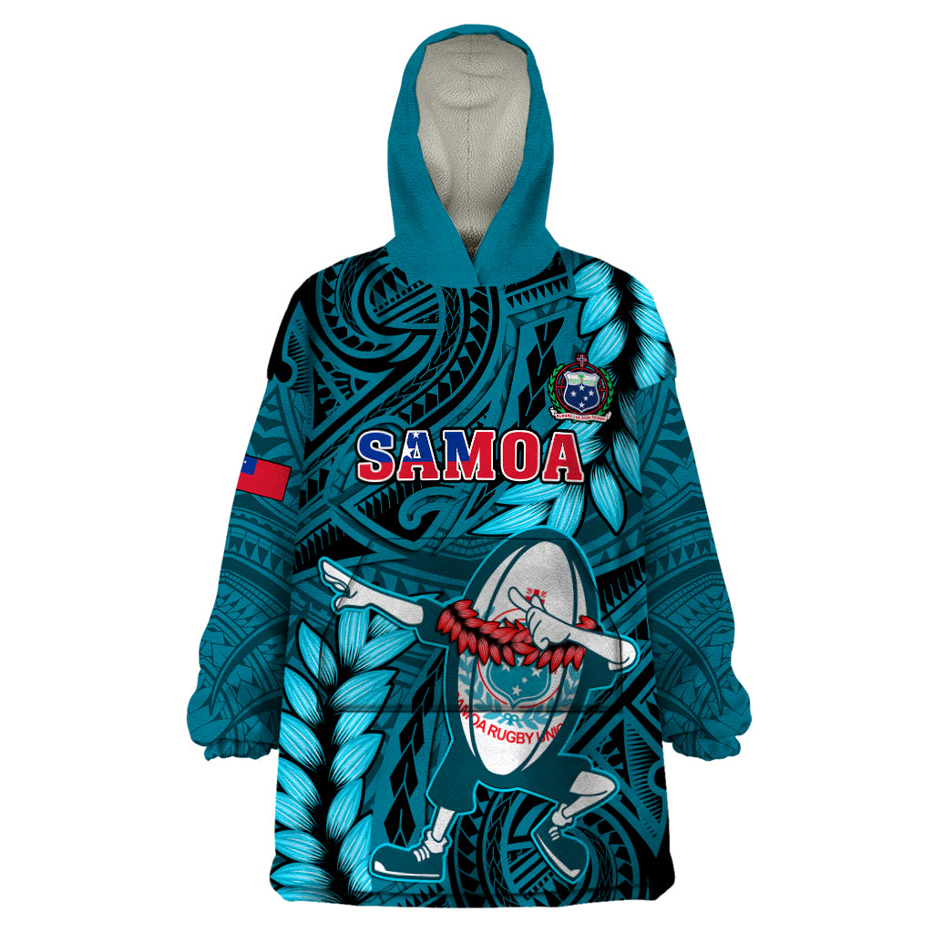 samoa-rugby-wearable-blanket-hoodie-manu-samoa-ula-fala-dabbing-ball-polynesian-blue-version