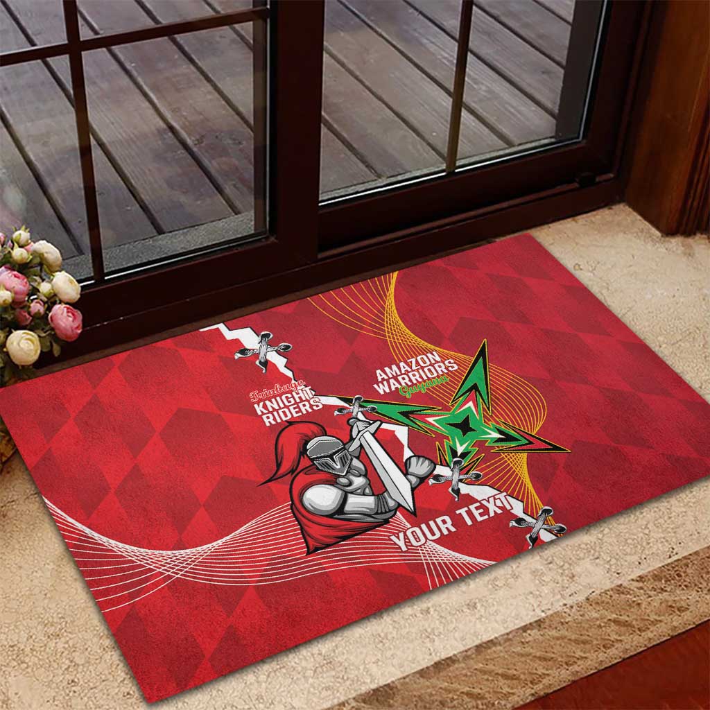 Guyana and Trinbago Cricket Custom Rubber Doormat Amazon Warriors Knight Riders Together - Wonder Print Shop