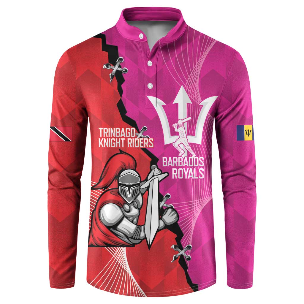 Barbados and Trinbago Cricket Personalized Button Sweatshirt Royals Knight Riders Together - Wonder Print Shop