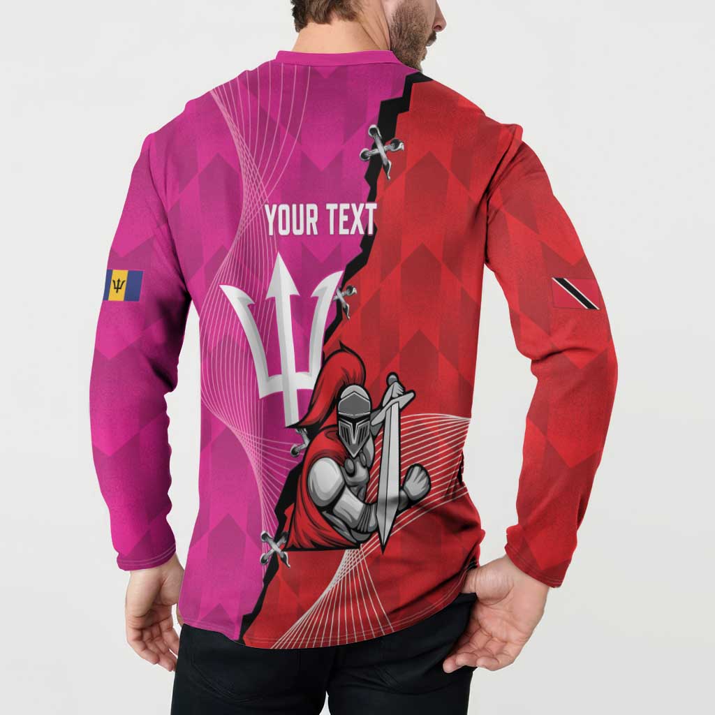 Barbados and Trinbago Cricket Personalized Button Sweatshirt Royals Knight Riders Together - Wonder Print Shop