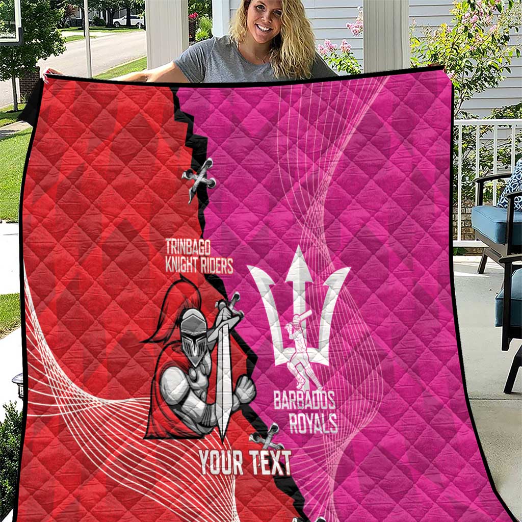 Barbados and Trinbago Cricket Personalized Quilt Royals Knight Riders Together - Wonder Print Shop