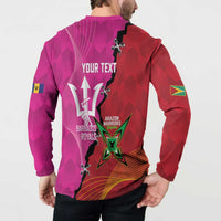 Barbados and Guyana Cricket Personalized Button Sweatshirt Royals Amazon Warriors Together - Wonder Print Shop