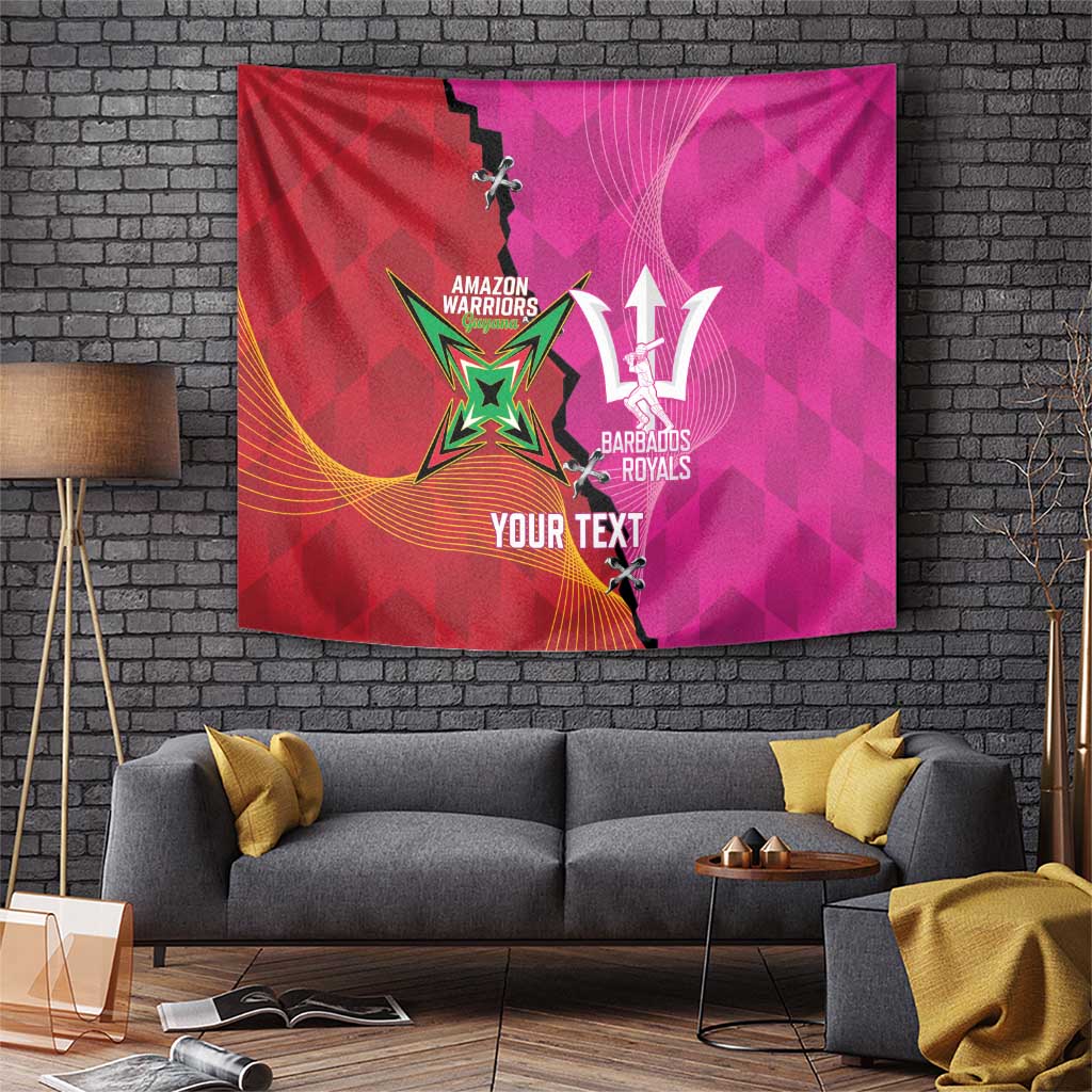 Barbados and Guyana Cricket Personalized Tapestry Royals Amazon Warriors Together - Wonder Print Shop
