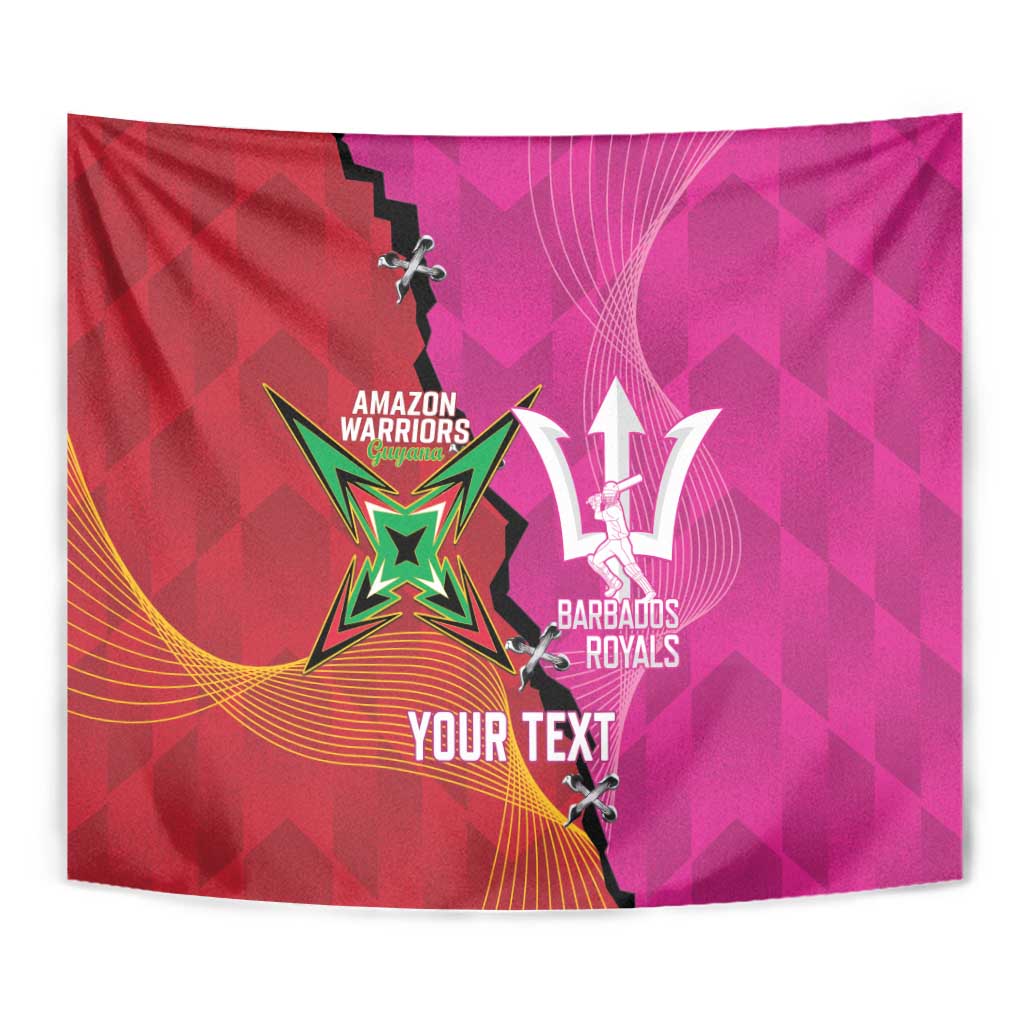 Barbados and Guyana Cricket Personalized Tapestry Royals Amazon Warriors Together - Wonder Print Shop