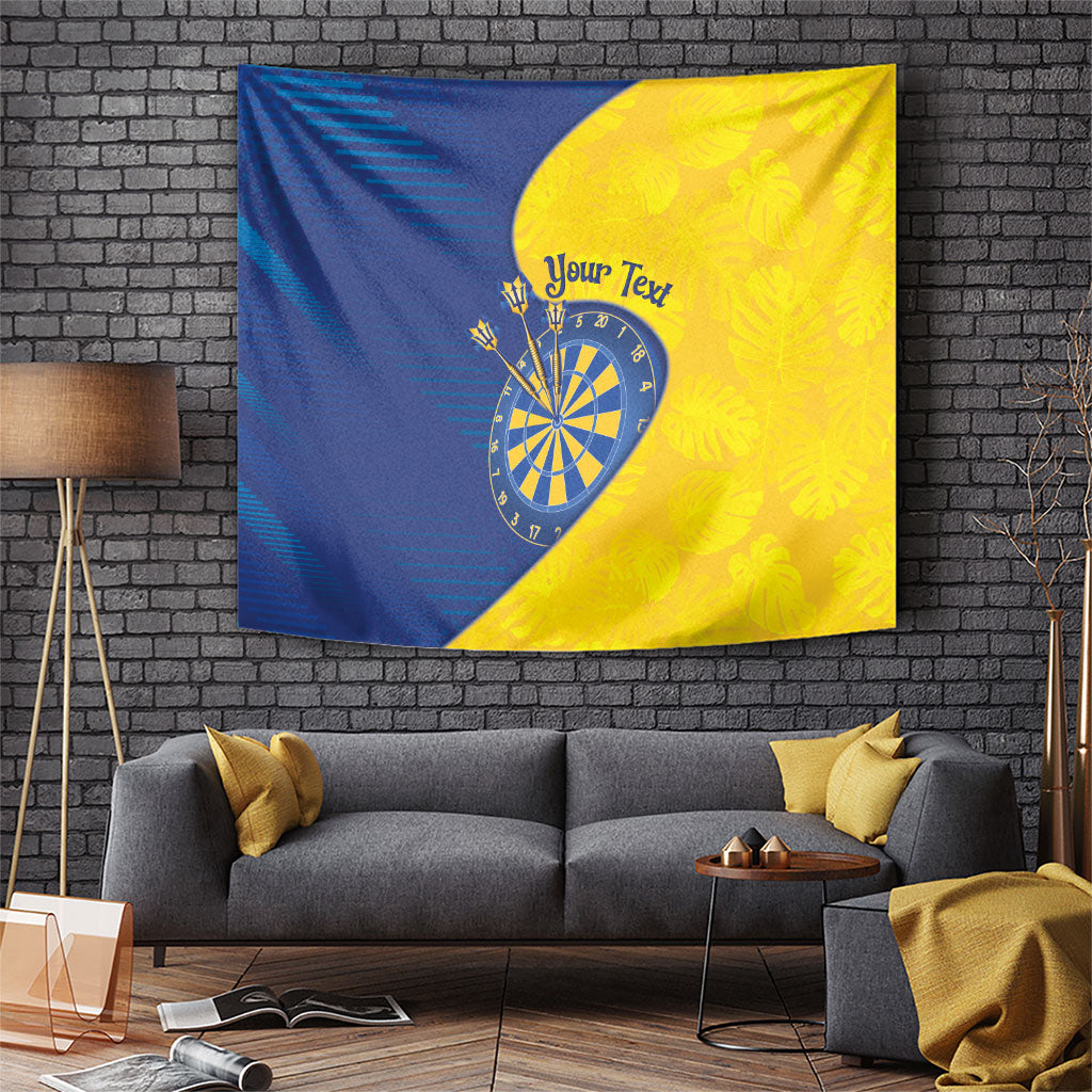 Personalized Darts Festival Barbados Tapestry Dartboard Flag Color Tropical Leaves