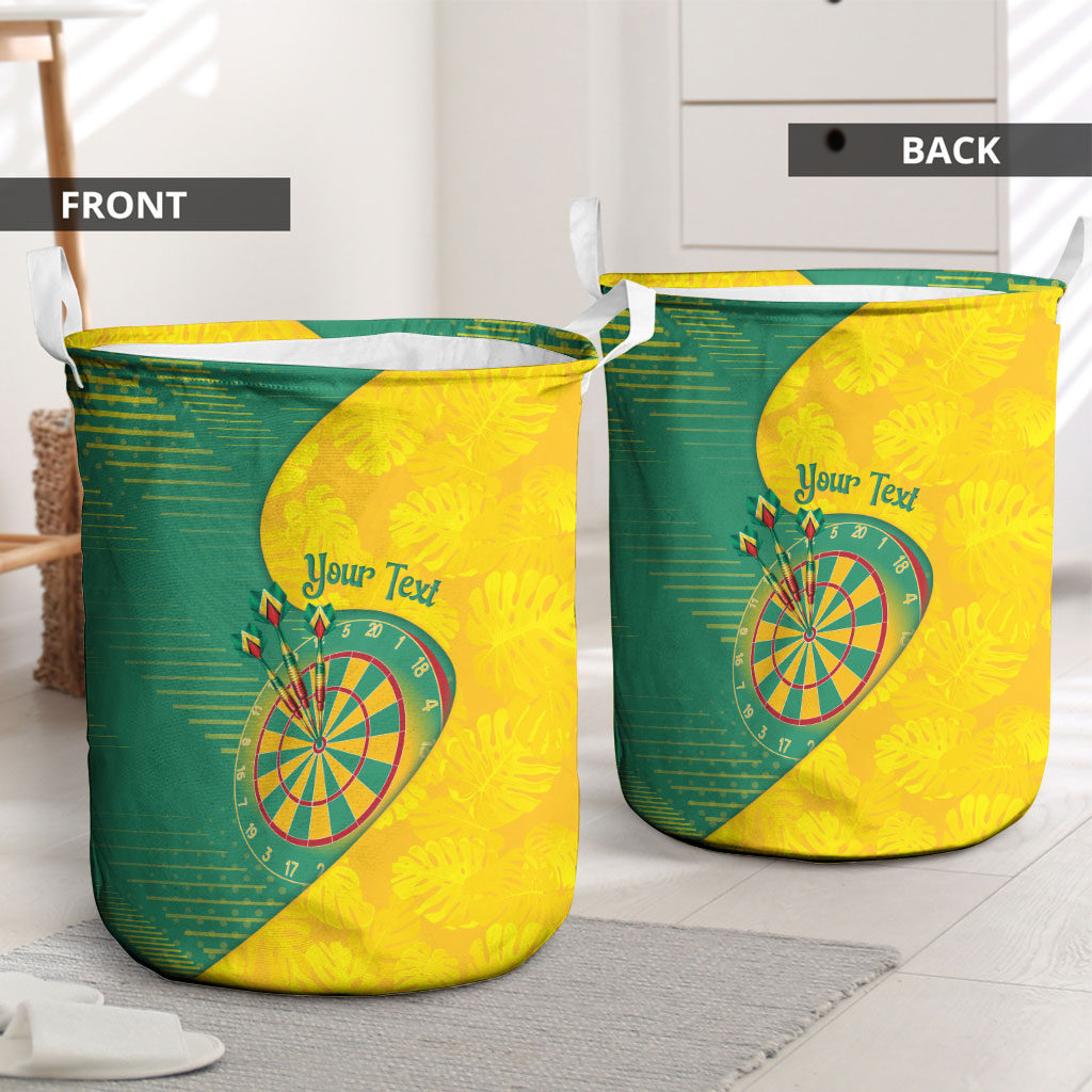 Personalized Darts Guyana Laundry Basket Dartboard Flag Color Tropical Leaves