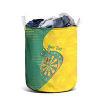 Personalized Darts Guyana Laundry Basket Dartboard Flag Color Tropical Leaves