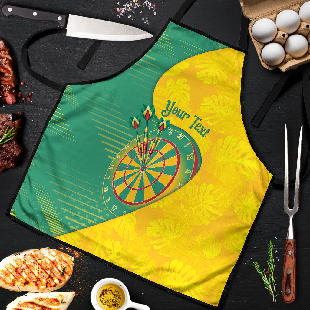 Personalized Darts Guyana Apron Dartboard Flag Color Tropical Leaves